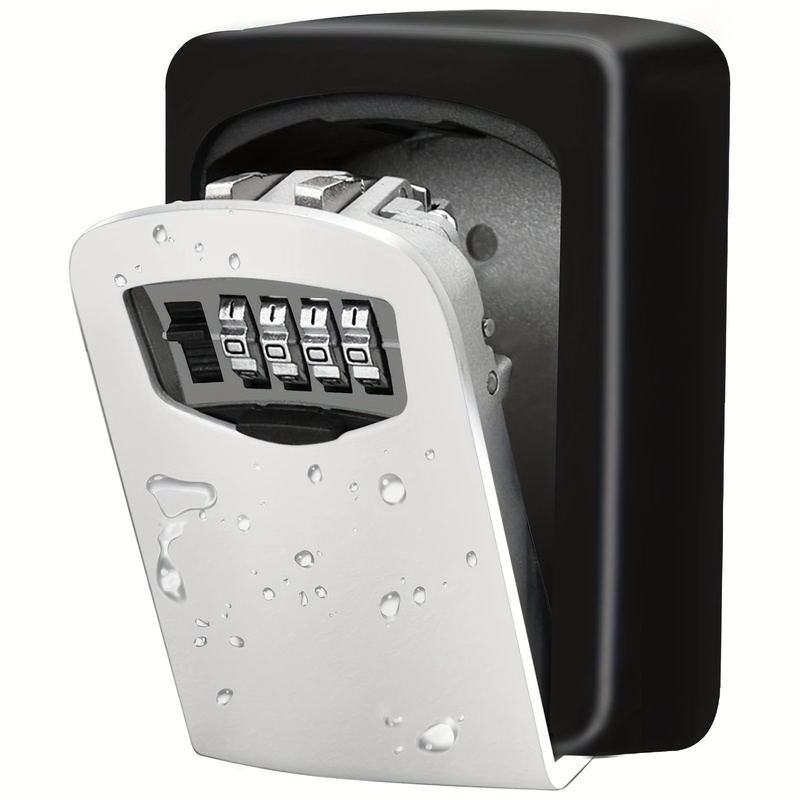 Home Security Box - กล่องเก็บกุญแจแบบติดผนัง พร้อมระบบล็อคแบบผสม ทำจากโลหะแข็งแรง มีฝาครอบป้องกัน เหมาะสำหรับใช้ในบ้าน โรงแรม