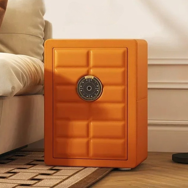 Home Security America - ตู้เซฟลายนิ้วมือ กล่องนิรภัยสำหรับบ้าน สีชมพูสไตล์นอร์ดิก ขนาดเล็ก พร้อม WiFi