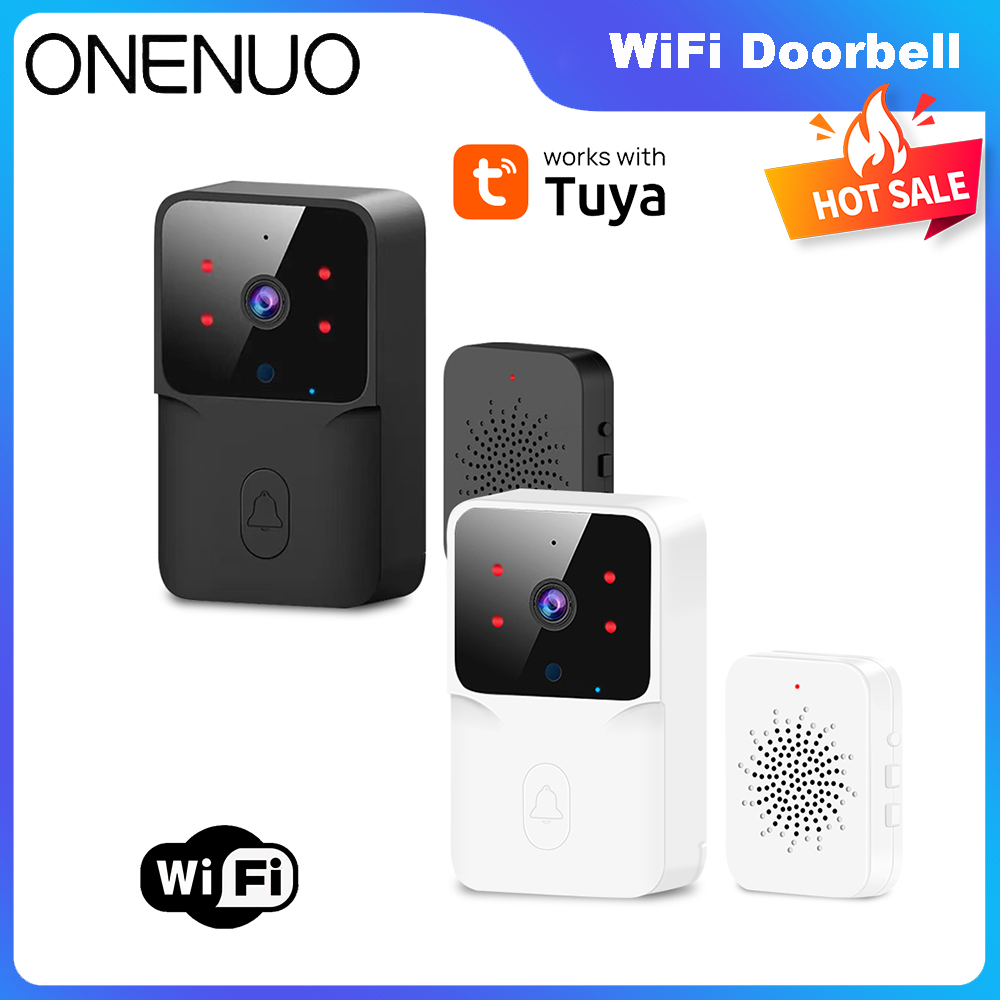 Home Security Front Door Camera - ทูย่าอินเตอร์เน็ตไร้สายวิดีโอกริ่งประตูไร้สาย HD กล้อง IR ปลุกความปลอดภัยสมาร์ทโฮมออดอินเตอร์คอม WiFi