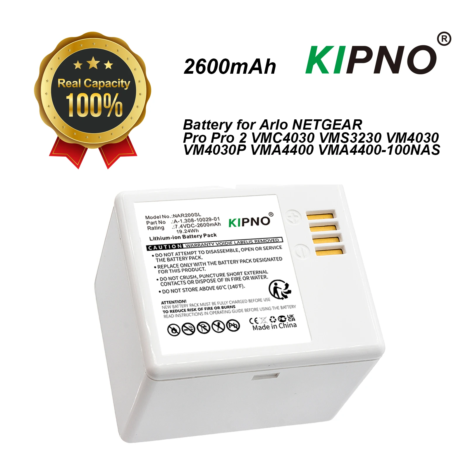 Home Security Battery Replacement - KIPNO เปลี่ยนแบตเตอรี่ A-1 สําหรับ ARLO PRO