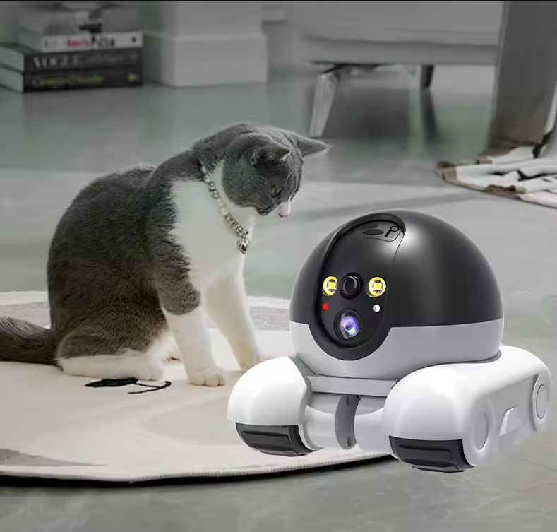 Home Security Robot - กล้องหุ่นยนต์ไร้สายแบบเลนส์คู่ 1080P HD PTZ IP พร้อมจอแสดงผลคู่