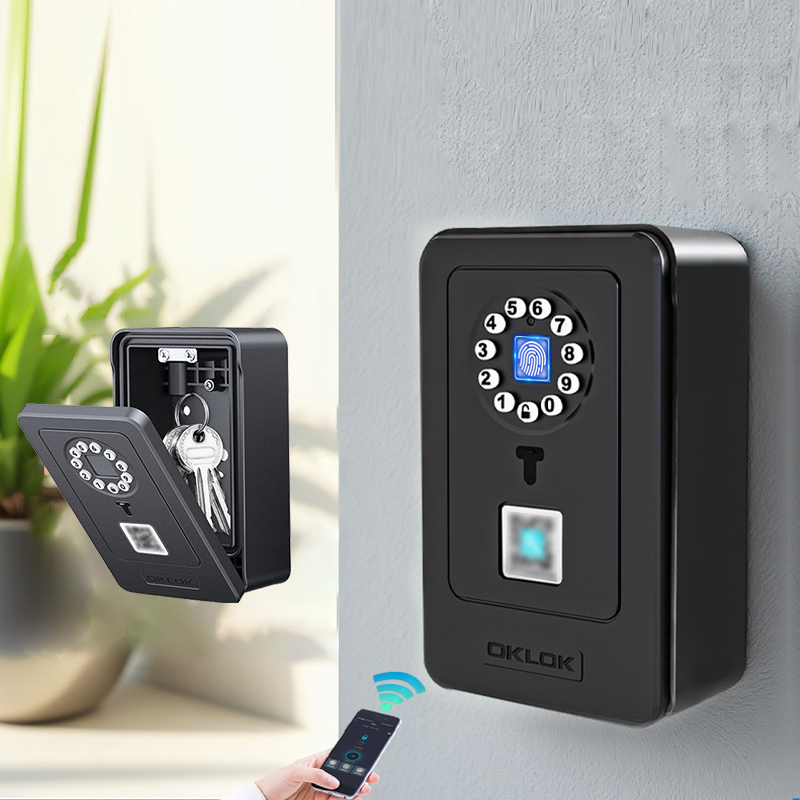 Home Security Box - กล่องเก็บรหัสผ่านแบบแขวนอัจฉริยะ พร้อมระบบล็อคดิจิตอล สำหรับเก็บกุญแจ นิรภัยสำหรับบ้าน ระบบสแกนลายนิ้วมือ