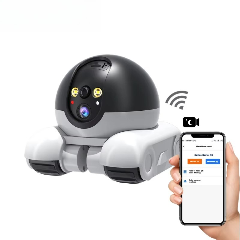 Home Security Robots - กล้องวงจรปิดอัจฉริยะสำหรับสัตว์เลี้ยง พร้อม WiFi ตรวจจับความเคลื่อนไหว ควบคุมผ่านมือถือ ของเล่นเลเซอร์สำหรับแมว