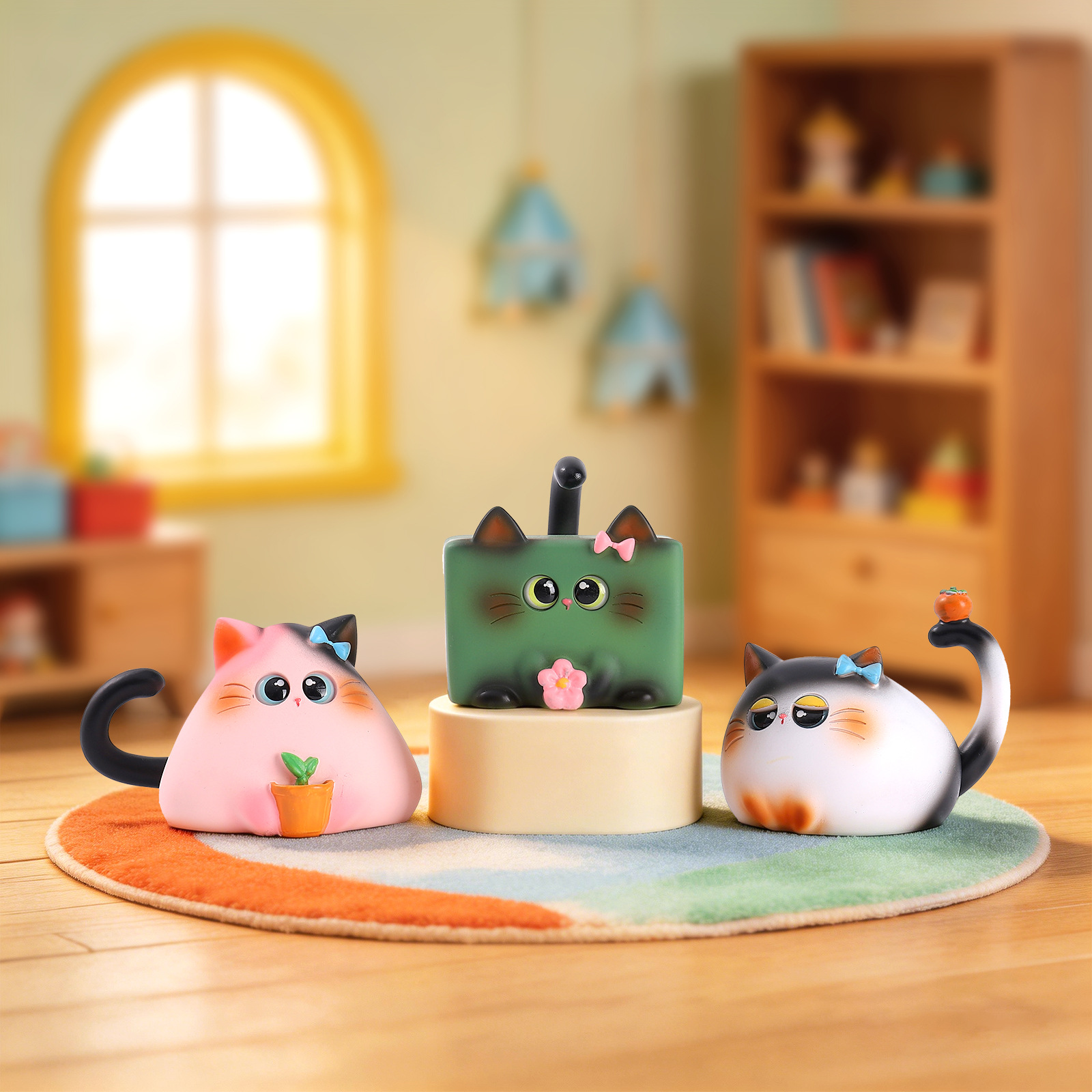 ฟิกเกอร์แมวแบบสุ่ม  งานเรซิ่น  - Home Security Items บทวิจารณ์และราคา
