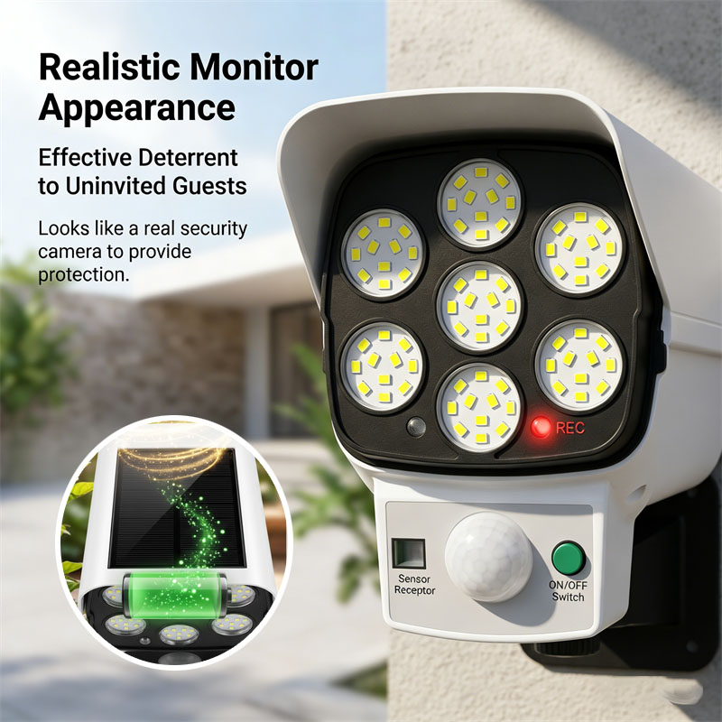 กล้องวงจรปิดจำลองพลังงานแสงอาท - Home Security Flood Lights บทวิจารณ์และราคา